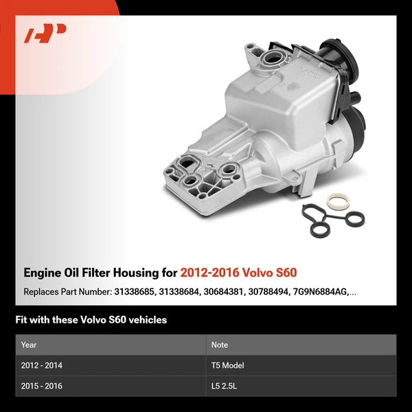 Engine Oil Filter Housing for 2012-2016 Volvo S60