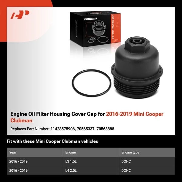 Engine Oil Filter Housing Cover Cap for 2016-2019 Mini Cooper Clubman