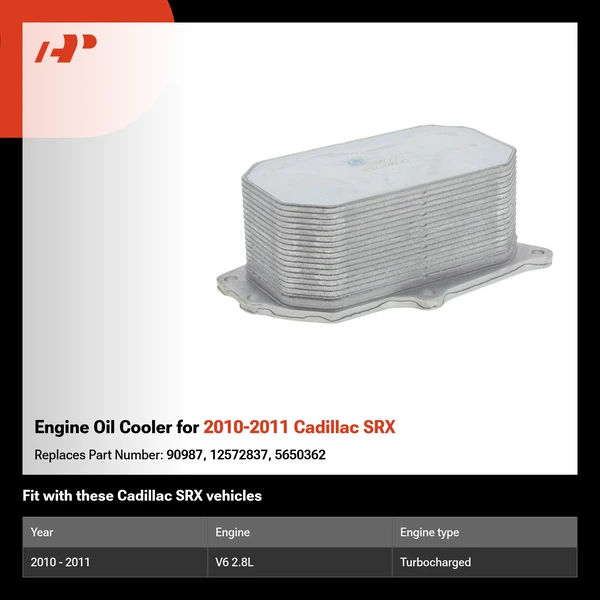 Engine Oil Cooler for 2010-2011 Cadillac SRX