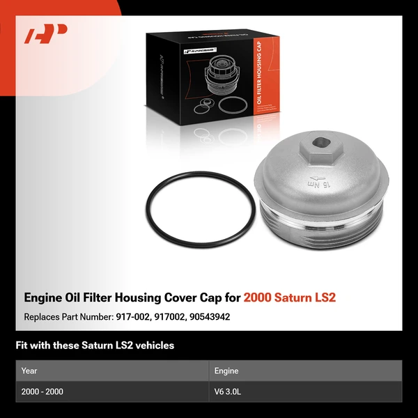 Engine Oil Filter Housing Cover Cap for 2000 Saturn LS2