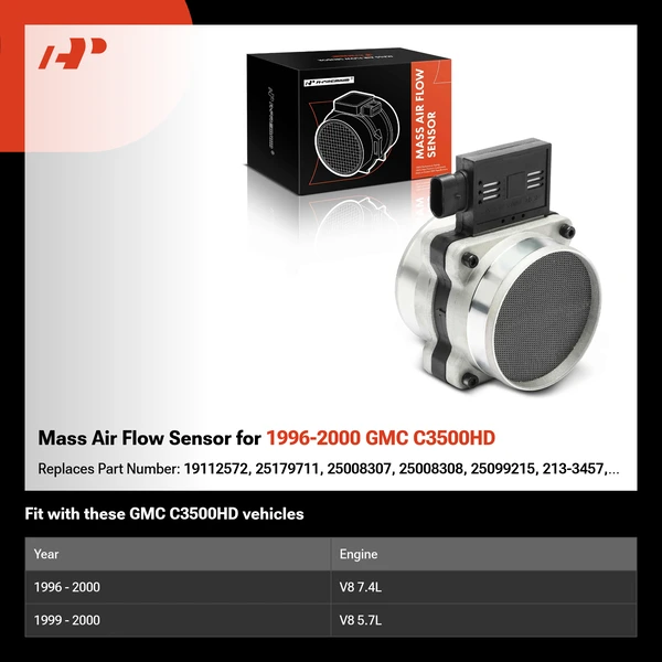 Mass Air Flow Sensor for 1996-2000 GMC C3500HD