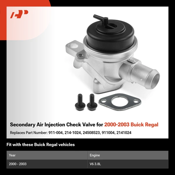 Secondary Air Injection Check Valve for 2000-2003 Buick Regal