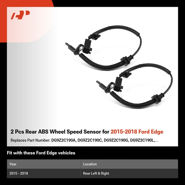 2 Pcs Rear ABS Wheel Speed Sensor for 2015-2018 Ford Edge