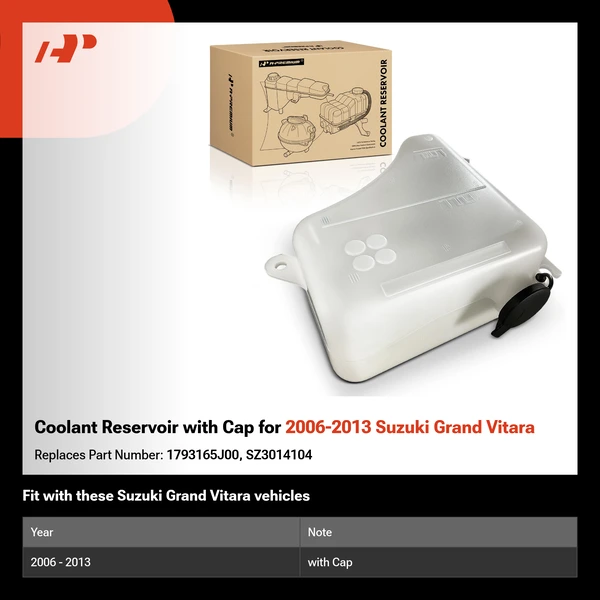 Coolant Reservoir with Cap for 2006-2013 Suzuki Grand Vitara