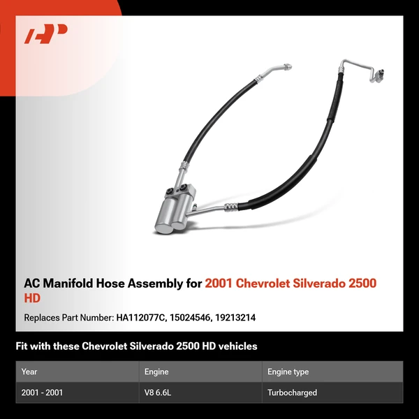 AC Manifold Hose Assembly for 2001 Chevrolet Silverado 2500 HD