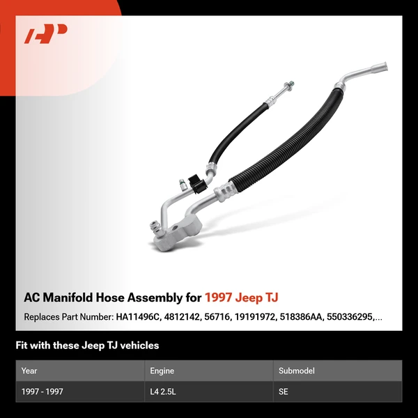 AC Manifold Hose Assembly for 1997 Jeep TJ