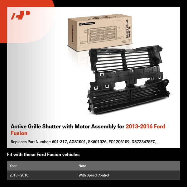 Active Grille Shutter with Motor Assembly for 2013-2016 Ford Fusion