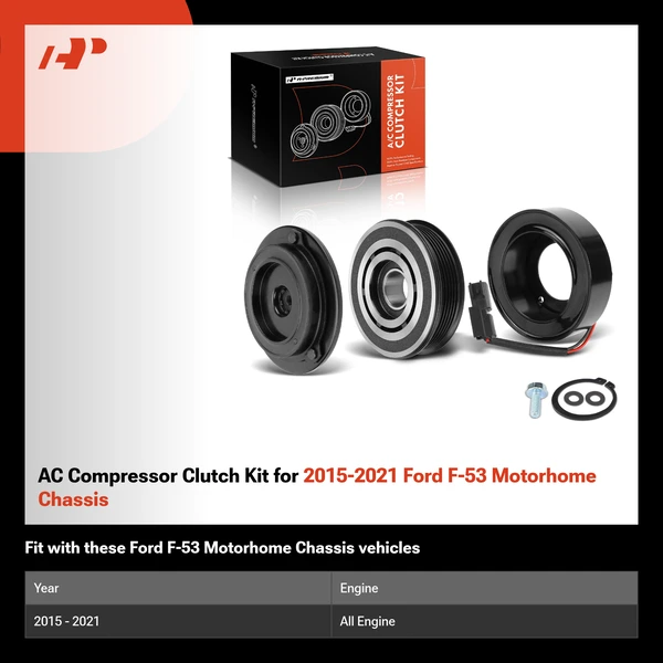 AC Compressor Clutch Kit for 2015-2021 Ford F-53 Motorhome Chassis