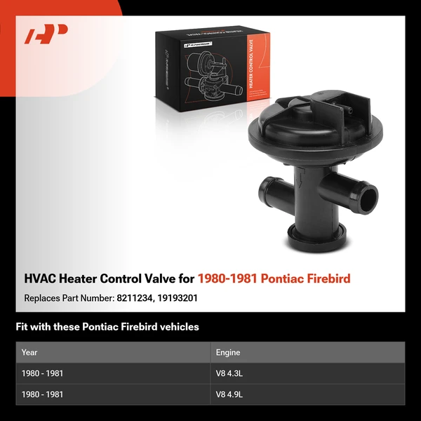HVAC Heater Control Valve for 1980-1981 Pontiac Firebird