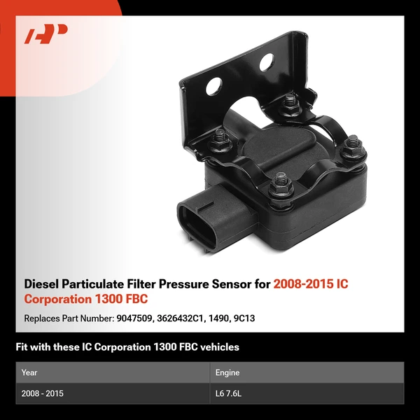 Diesel Particulate Filter Pressure Sensor for 2008-2015 IC Corporation 1300 FBC