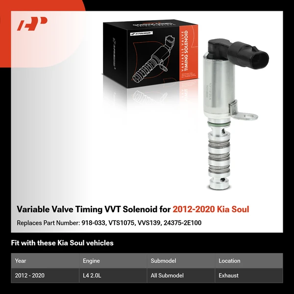 Variable Valve Timing VVT Solenoid for 2012-2020 Kia Soul