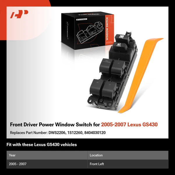 Front Driver Power Window Switch for 2005-2007 Lexus GS430