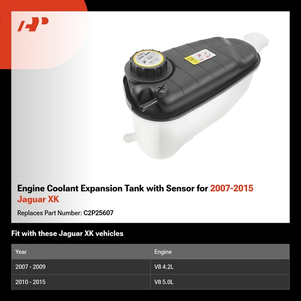 Engine Coolant Expansion Tank with Sensor for 2007-2015 Jaguar XK