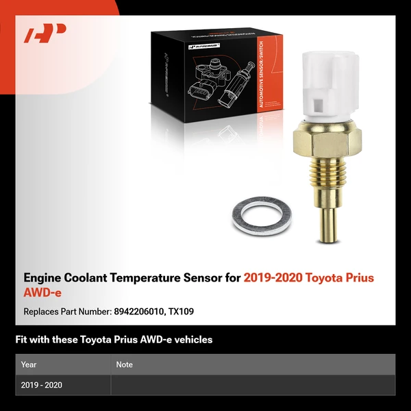 Engine Coolant Temperature Sensor for 2019-2020 Toyota Prius AWD-e