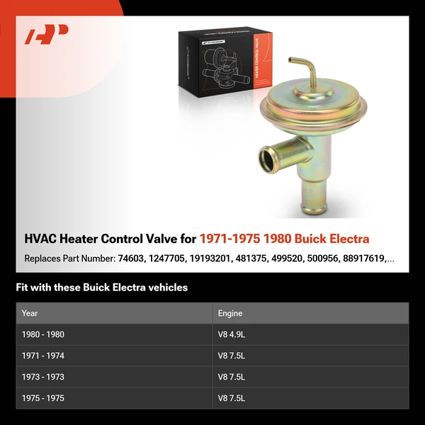 HVAC Heater Control Valve for 1971-1975 1980 Buick Electra