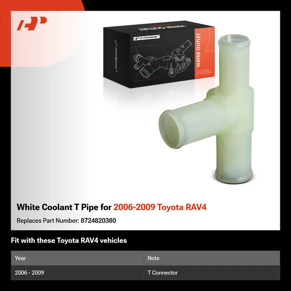 White Coolant T Pipe for 2006-2009 Toyota RAV4