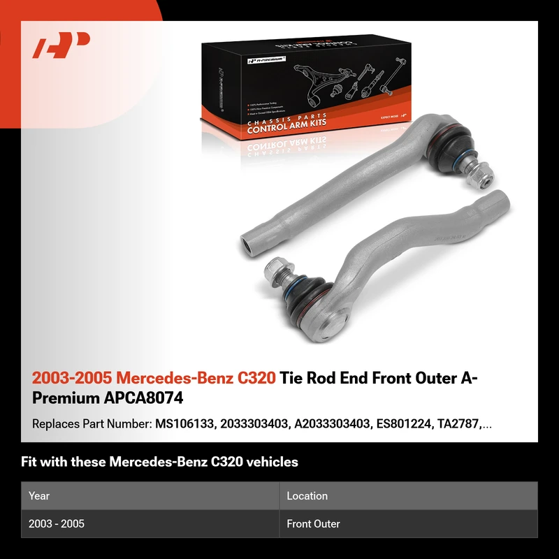 2003-2005 Mercedes-Benz C320 Tie Rod End Front Outer A-Premium APCA8074