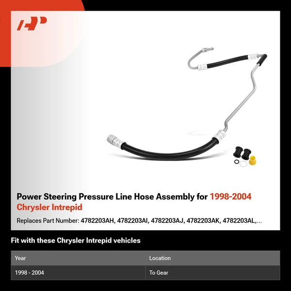 Power Steering Pressure Line Hose Assembly for 1998-2004 Chrysler Intrepid