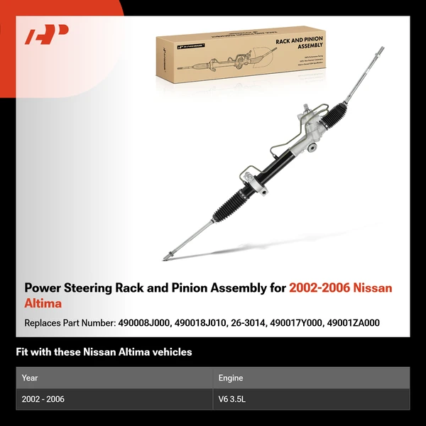Power Steering Rack and Pinion Assembly for 2002-2006 Nissan Altima