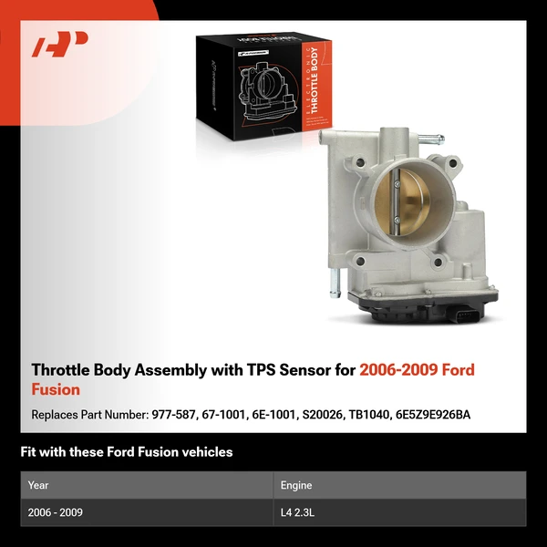 Throttle Body Assembly with TPS Sensor for 2006-2009 Ford Fusion
