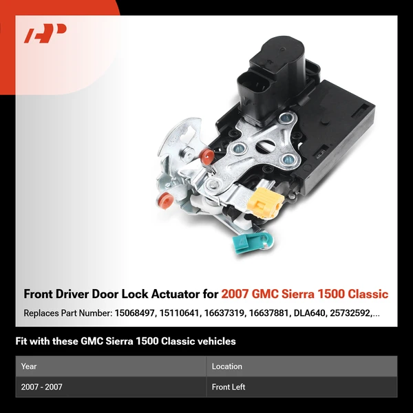 Front Driver Door Lock Actuator for 2007 GMC Sierra 1500 Classic
