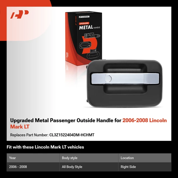 Upgraded Metal Passenger Outside Handle for 2006-2008 Lincoln Mark LT