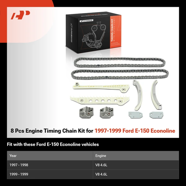 8 Pcs Engine Timing Chain Kit for 1997-1999 Ford E-150 Econoline