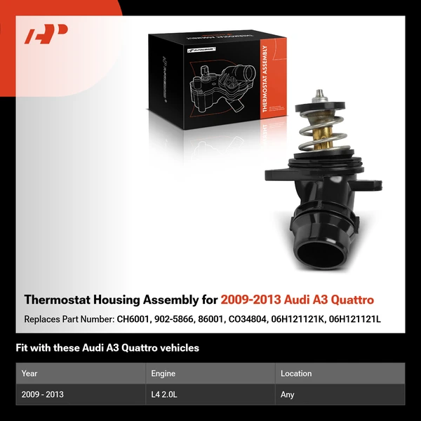Thermostat Housing Assembly for 2009-2013 Audi A3 Quattro