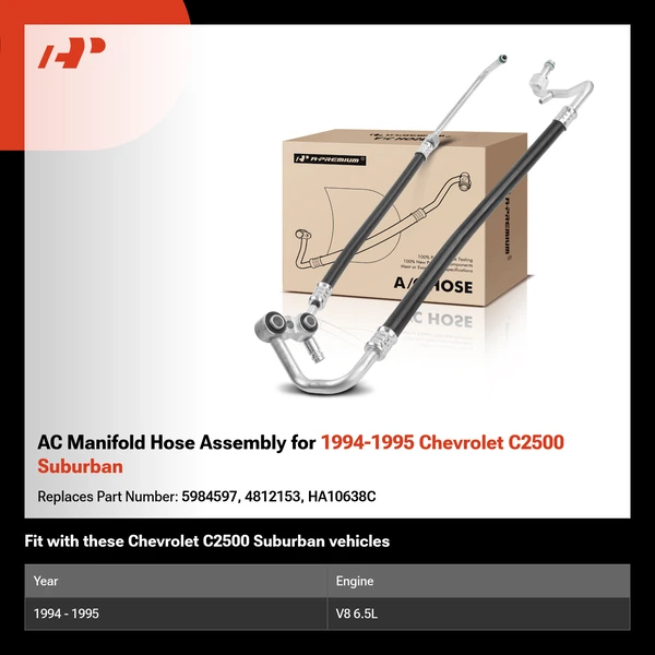 AC Manifold Hose Assembly for 1994-1995 Chevrolet C2500 Suburban