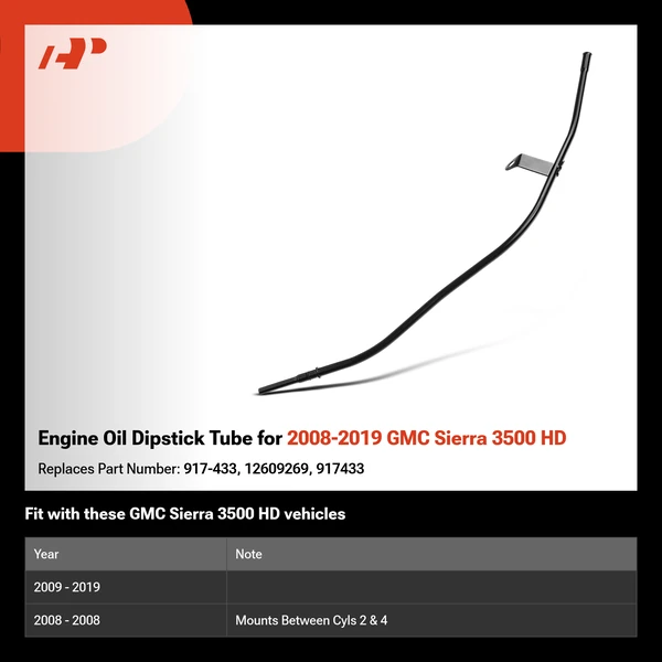Engine Oil Dipstick Tube for 2008-2019 GMC Sierra 3500 HD