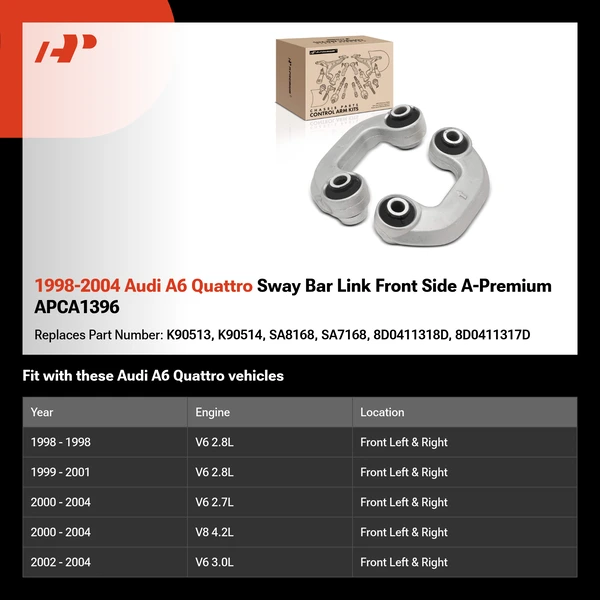1998-2004 Audi A6 Quattro Sway Bar Link Front Side A-Premium APCA1396