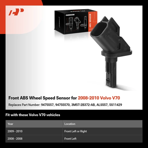 Front ABS Wheel Speed Sensor for 2008-2010 Volvo V70