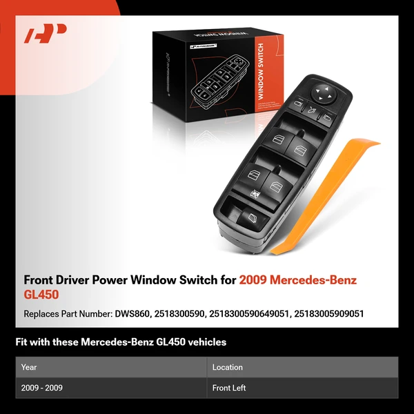 Front Driver Power Window Switch for 2009 Mercedes-Benz GL450