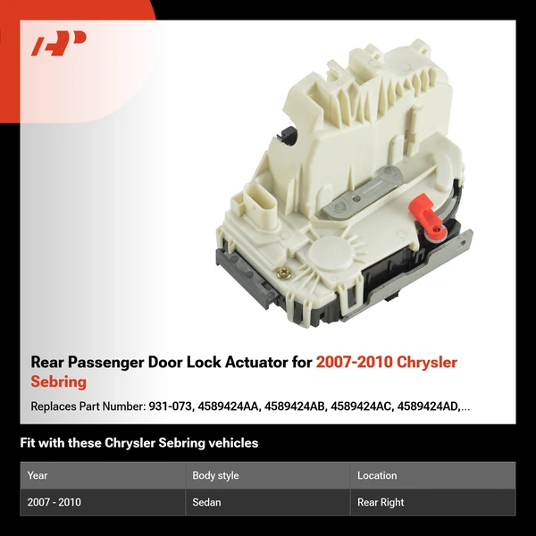 Rear Passenger Door Lock Actuator for 2007-2010 Chrysler Sebring