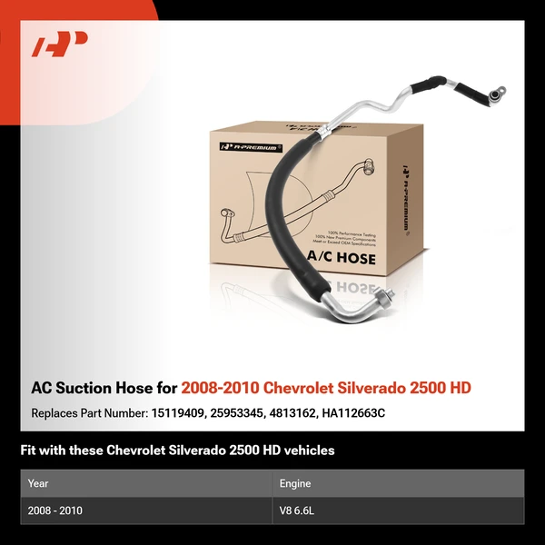 AC Suction Hose for 2008-2010 Chevrolet Silverado 2500 HD