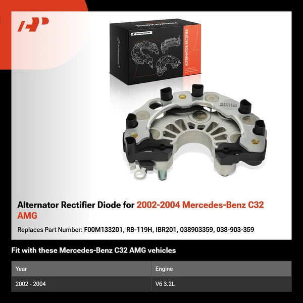 Alternator Rectifier Diode for 2002-2004 Mercedes-Benz C32 AMG
