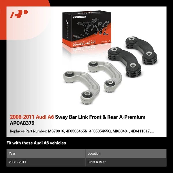 2006-2011 Audi A6 Sway Bar Link Front & Rear A-Premium APCA8379