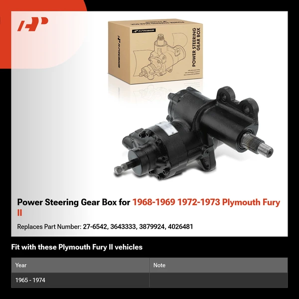 Power Steering Gear Box for 1968-1969 1972-1973 Plymouth Fury II