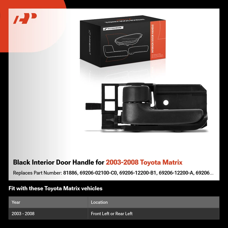 Black Interior Door Handle for 2003-2008 Toyota Matrix