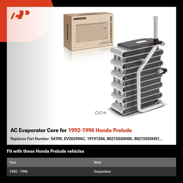 AC Evaporator Core for 1992-1996 Honda Prelude