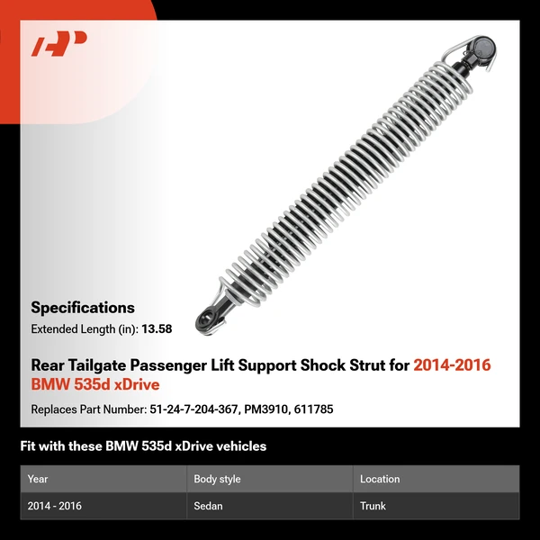 Rear Tailgate Passenger Lift Support Shock Strut for 2014-2016 BMW 535d xDrive