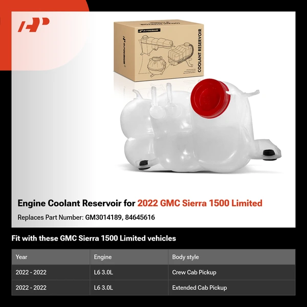 Engine Coolant Reservoir for 2022 GMC Sierra 1500 Limited