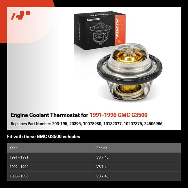 Engine Coolant Thermostat for 1991-1996 GMC G3500