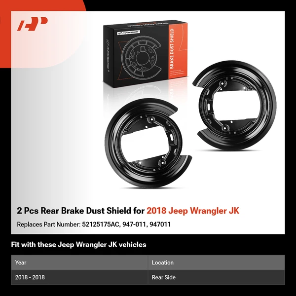 2 Pcs Rear Brake Dust Shield for 2018 Jeep Wrangler JK