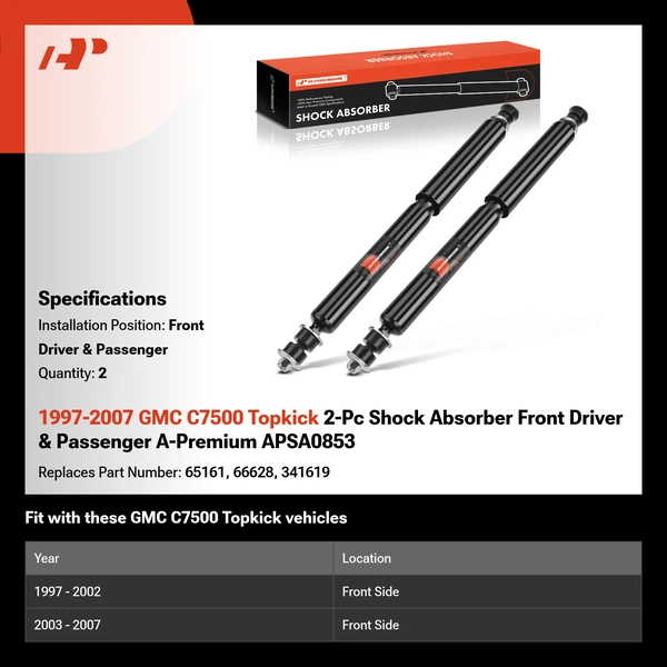 1997-2007 GMC C7500 Topkick 2-Pc Shock Absorber Front Driver & Passenger A-Premium APSA0853