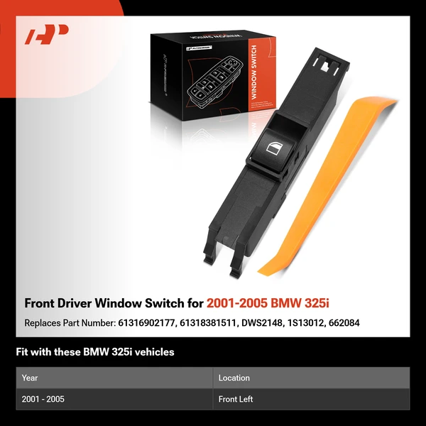 Front Driver Window Switch for 2001-2005 BMW 325i