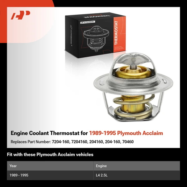 Engine Coolant Thermostat for 1989-1995 Plymouth Acclaim
