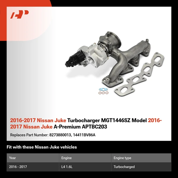 2016-2017 Nissan Juke Turbocharger MGT1446SZ Model 2016-2017 Nissan Juke A-Premium APTBC203