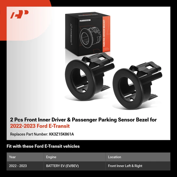 2 Pcs Front Inner Driver & Passenger Parking Sensor Bezel for 2022-2023 Ford E-Transit