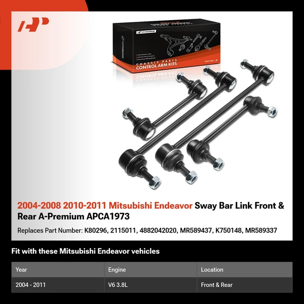 2004-2008 2010-2011 Mitsubishi Endeavor Sway Bar Link Front & Rear A-Premium APCA1973